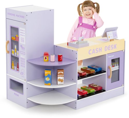 COSTWAY Kinderwinkel van hout met zijbalk review rollenspel kassa