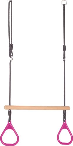 Dice – Houten Ringtrapeze met Kunststof Ringen Roze – Zwart Gevlochten Touw review motoriek speelgoed