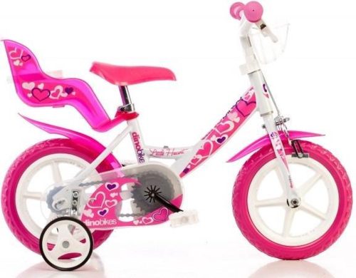 Dino Little Heart – Kinderfiets 12 Inch – van 2-4 Jaar – met Zijwieltjes – Meisjesfiets Wit review: stabiel fietsen, veiligheid