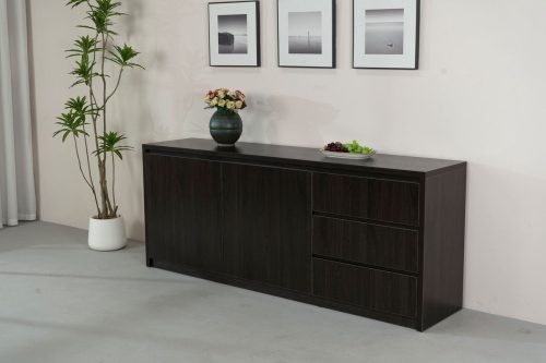 Dressoir melamine donker walnoot 200cm Cassie review tv-meubel