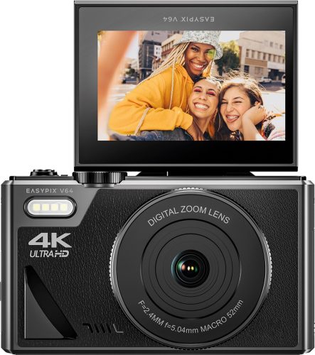 Easypix V64 Flip met klapscherm review: vlogcamera voor selfies