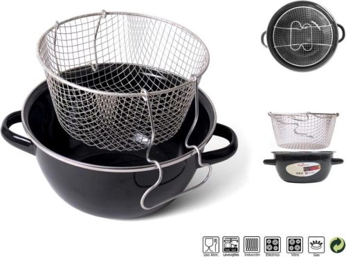 Gerimport Frituurpan 20 X 20 X 11 Cm Rvs Zwart/zilver test mini