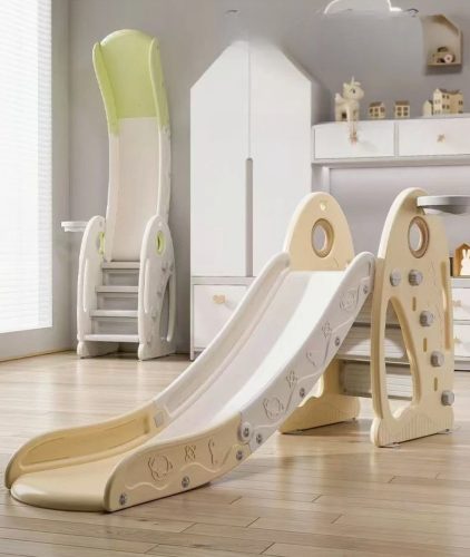 Glijbaan XL Crème/Beige Inklapbaar voor binnen en buiten – Kleuter – Peuter review: ruimtebesparend en veilig