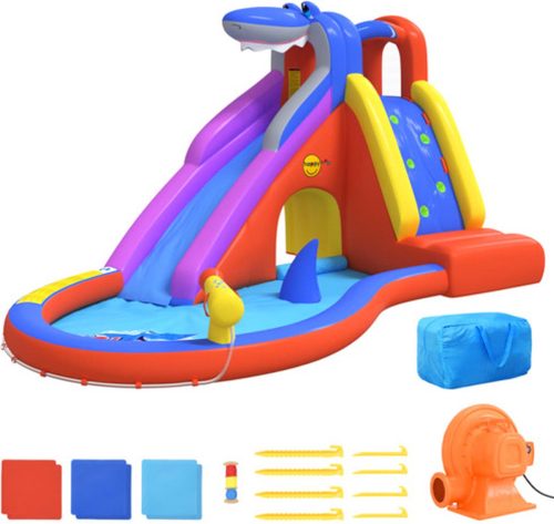 Happy Hop Glijbaan met plonsbad opblaasbaar 450x320x240 cm PVC review: veilig zwembadplezier