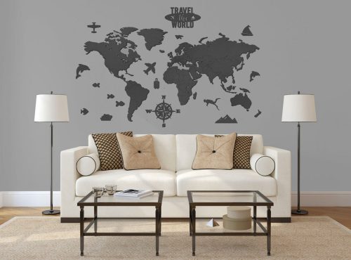 Houten Wereldkaart BUDGET – Zwart review: muurdecoratie