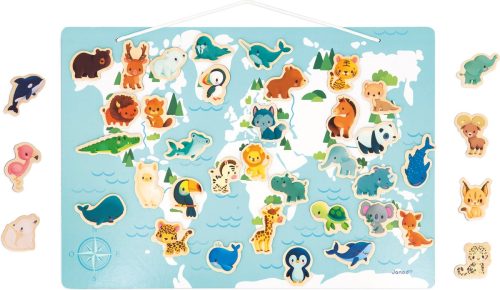 Janod Magneetbord – De Wereld test: peuters leren de wereldkaart