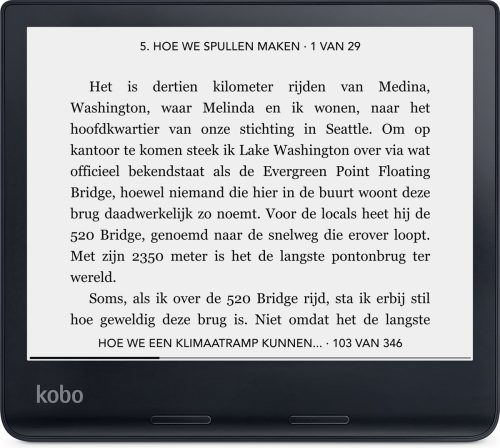 Kobo Sage – E-Reader – 8 inch – 32 GB – Luisterboeken – Zwarttest
