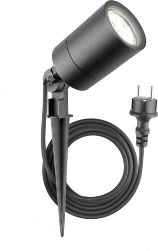 Ledvion – LED Grondspot – Antraciet – IP65 – GU10 – 2m Incl. Stekker test: plug & play tuinverlichting