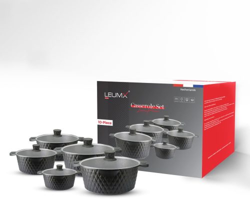 Leumx® 10-delige Luxe Casserole Pannenset review: inductie