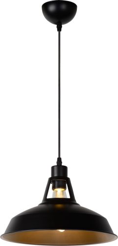 Lucide BRASSY-BIS — Strakke zwarte hanglamp