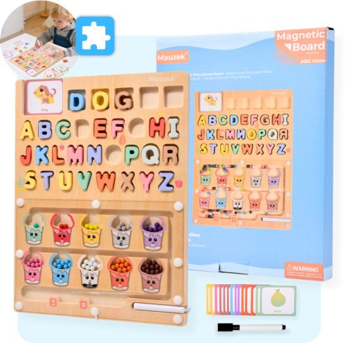 Mauzek® Magnetisch Doolhof ABC XL test: Montessori voor onderweg