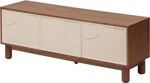 MISOU TV Meubel met Deuren en Lades – Wandkast – 140x40x42cm – TV Kast – Sidetable – Hout – Donkerbruin – met Beige details – Retro – Organisch – BUA review: stijlvolle…