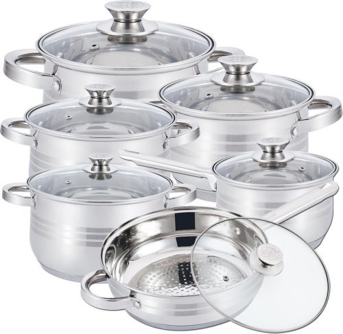 Pannenset – 12-Delig – Voor Inductie en Gas – Vaatwasser Bestendig – RVS met Glazen Deksels review