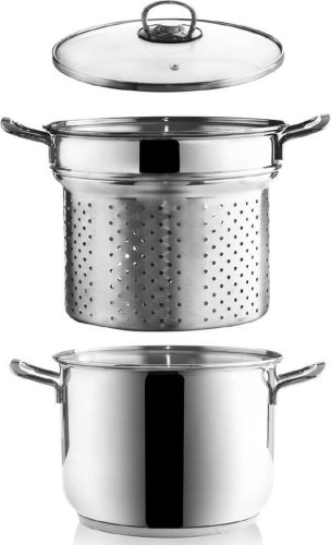 Pastapan Edelstaal met Glazen Deksel ANETT 6 l 3 delig test snel