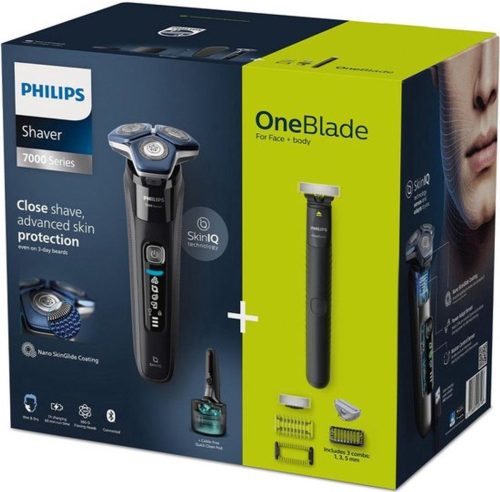 Philips Series 7000 Shaver & OneBlade | S7886/78 test nat/droog