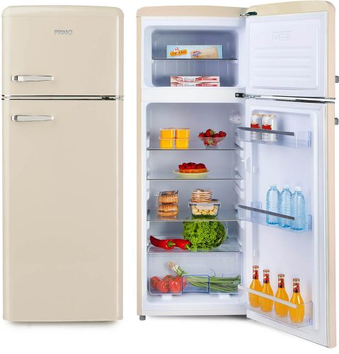 PRIMO PR167RKC Retro Koelkast – 206L – E – Koelvriescombinatie Vrijstaand – Crème review: stil in gebruik, retro design