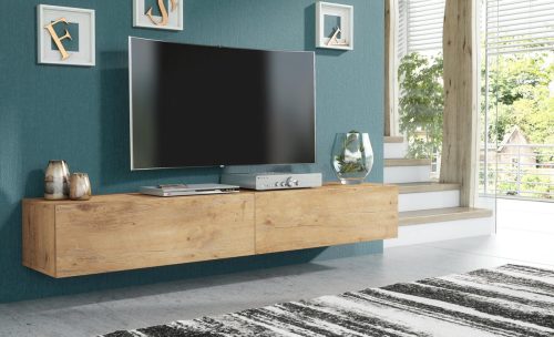 Pro-meubels – Zwevend Tv-meubel – Tv kast – Tunis – Eiken – 200cm 2x100cm review: ruimtebesparend tv-meubel