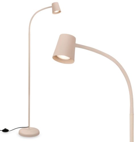 Review: BRILONER Skriva — draaibare beige vloerlamp met voetschakelaar