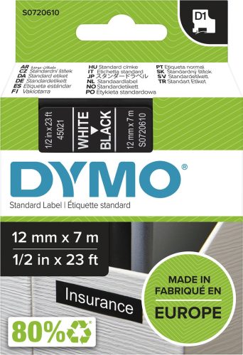 Review: DYMO D1 12 mm zwarte labels met witte tekst