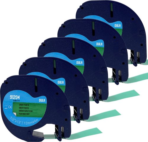 Review: Dymo LetraTag 91204 — Zwart op groen (12 mm, 5 stuks)