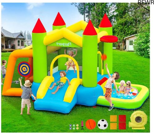 RFWR® Opblaasbaar Springkasteel voor Kinderen met Glijbaan en Verschillende Speelzones review: veilig buitenspeelgoed voor uren speelplezier