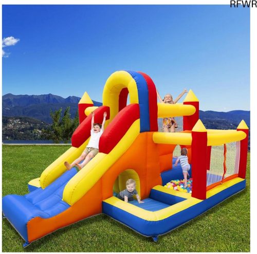 RFWR® Springkasteel XXL met Glijbaan en Ventilator – Voor Kinderen van 3-8 Jaar review: ideaal voor tuinfeest