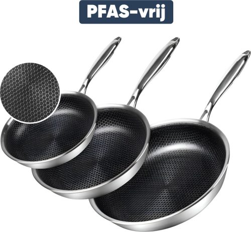 RVS Koekenpan 3-delige Pannenset review: perfect voor inductie