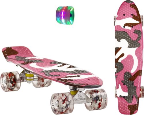 Sajan – Skateboard – LED – Penny board – Camouflage Roze – 22.5 inch – 56cm – Skateboard met Verlichting review: betere zichtbaarheid