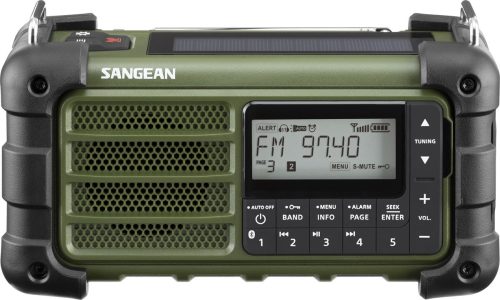 Sangean MMR-99 Forest Green FM/AM noodradio test met powerbank