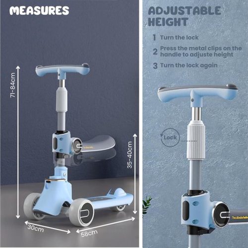 Scooter met Zitje voor Kinderen review: opvouwbare scooter, led