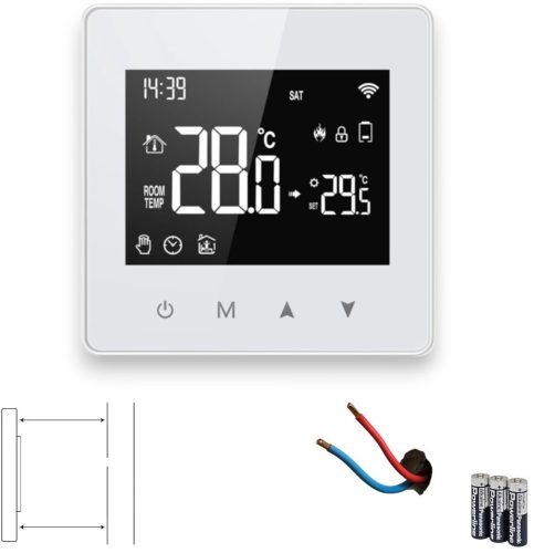 Slimme Wifi Opbouw Thermostaat met tiptoetsen test: Tuya domotica