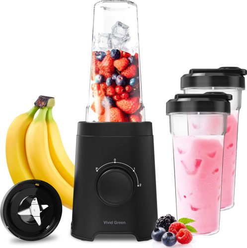 Smoothie Blender to go met 2x Beker 600ML – Maker – Zwart – Vivid Green review: onderweg smoothies, beste koop