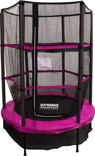 SPRING Trampoline – 140 cm met veiligheidsnet – Black Edition – roze rand review: veilig springen, ideale tuintrampoline