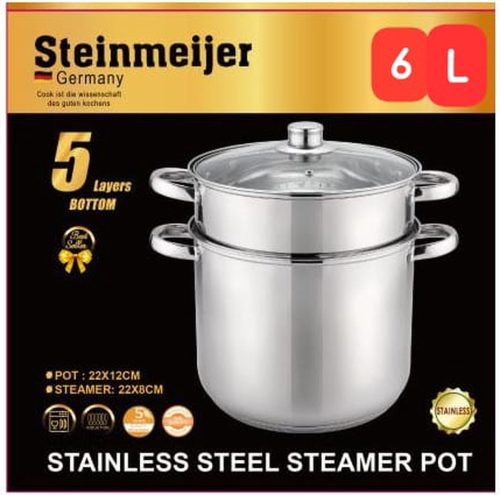 Steinmeijer Stoompannenset RVS 6L- test: snel stomen op inductie