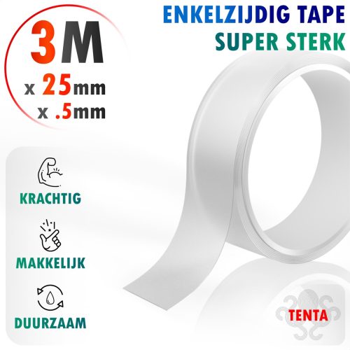 TENTA Tape Transparant Extra Sterk – 3m x 25mm x 0,5mm test sterk