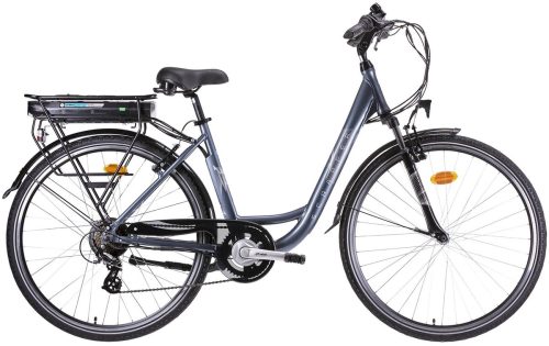 Test Scrapper elektrische damesfiets 13Ah 7sp 28 inch blauwgrijs