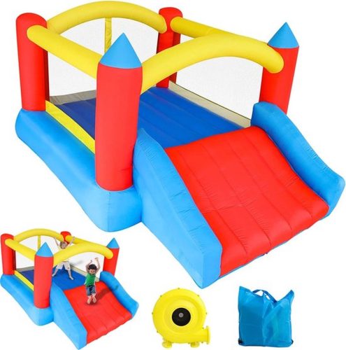 Thuys – Springkasteel – Springkussen – Met Glijbaan – Waterpret Speelgoed Buiten – Waterglijbaan Opblaasbaar – Met Blower – Multicolour review: waterpret in de tuin