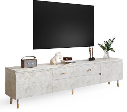 TV Meubel Wit met Marmerlook – Industrieel review: opbergruimte