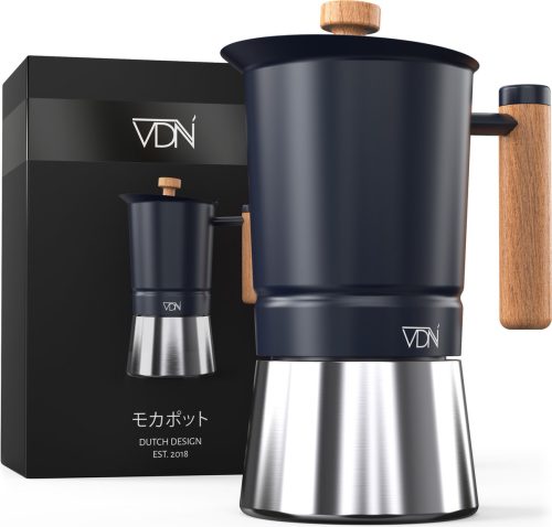 VDN Moka Pot 300 ml (6‑kops) — RVS percolator voor inductie