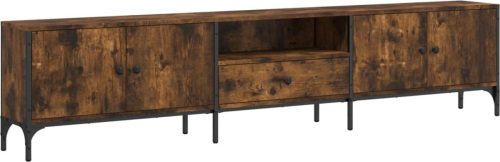 vidaXL – Tv-meubel – met – lade – 200x25x44 – cm – bewerkt – hout – gerookt – eikenkleur review: veel opbergruimte en industrieel design