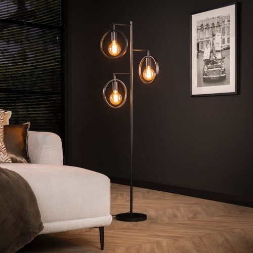 Vloerlamp Ring Charcoal — industrieel & sfeervol
