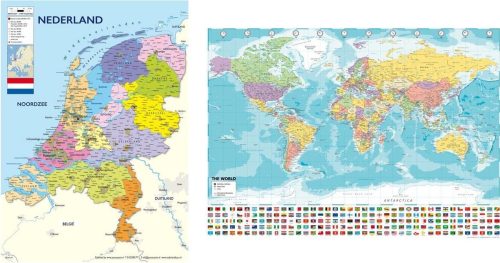 Wereldkaart poster + Nederland kaart poster review: wanddecoratie