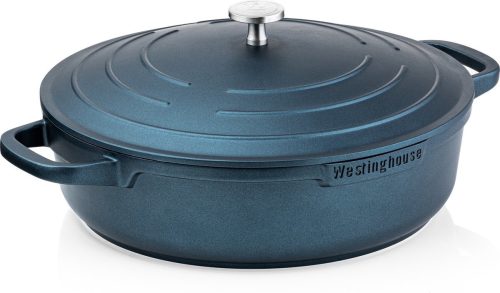 Westinghouse Performance Hapjespan – Ø32 cm – Inclusief Deksel – PFOA-vrij – Inductie Pan – Blauw review: gelijkmatig bakken, anti-aanbaklaag