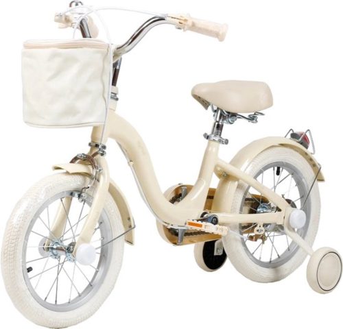 Yar Biky Meisjesfiets – 12 inch – Kinderfiets met Zijwielen & Stuurtas – Beige review: stabiel leren fietsen en veiligheid
