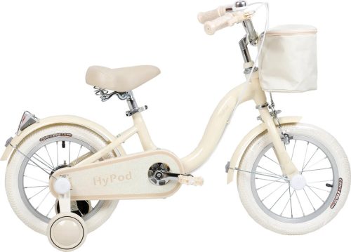 Yar Biky Meisjesfiets – 14 inch – Kinderfiets met Zijwielen & Stuurtas – Beige test – veilig leren fietsen